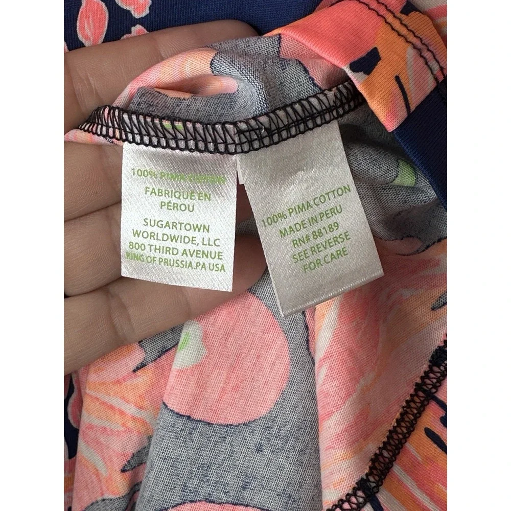 Lilly Pulitzer Beacon Gimme Some Leg Shift Dress Sz Large Flamingos Navy Blue L - Picture 5 of 6